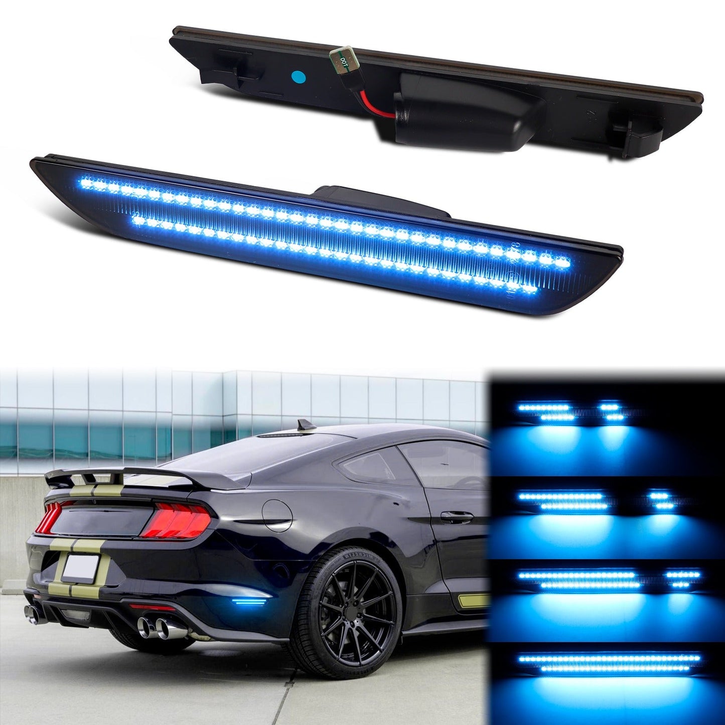 MUSTANG 15-23 REAR DYNAMIC SMOKED LED SIDE MARKERS