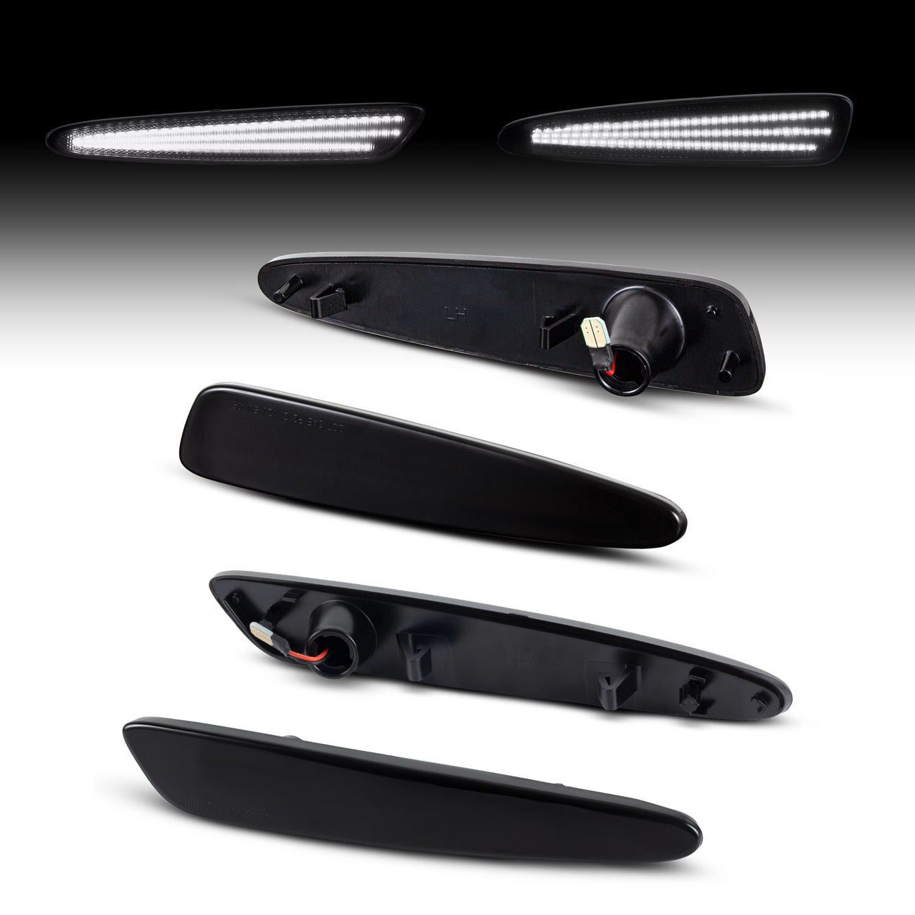 CORVETTE 05-13 FRONT/REAR SMOKED LED SIDE MARKERS